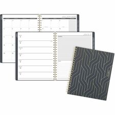 At-A-Glance Hera Weekly Monthly Planner Weekly, Monthly - 12 Month - January 2026 to December 2026 - 1 Week Double Page Layout - Letter - 8 1/2" x 11" Sheet Size - Twin Wire - Black, Gold - Poly Cover - Dated Planning Page, Tabbed, Monthly Tab, Unruled Da