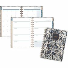 At-A-Glance Elizabeth Weekly Monthly Planner Weekly, Monthly - 12 Month - January 2026 to December 2026 - 1 Week Double Page Layout - 5 1/2" x 8 1/2" Sheet Size - Twin Wire - Blue, White, Elizabeth - Dated Planning Page, Tabbed, Monthly Tab, Unruled Daily