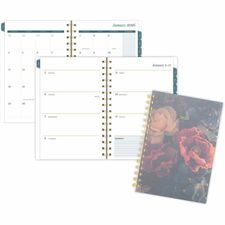 At-A-Glance Midnight Garden Weekly Monthly Planner Weekly, Monthly - 12 Month - January 2026 to December 2026 - 1 Week Double Page Layout - 5 1/2" x 8 1/2" Sheet Size - Twin Wire - Midnight Garden - Poly Cover - Dated Planning Page, Tabbed, Monthly Tab, U