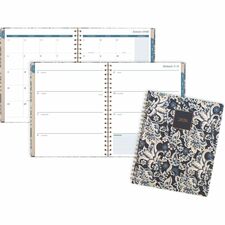 At-A-Glance Elizabeth Weekly Monthly Planner Weekly, Monthly - 12 Month - January 2026 to December 2026 - 1 Week Double Page Layout - Letter - 8 1/2" x 11" Sheet Size - Twin Wire - Blue, White, Elizabeth - Dated Planning Page, Tabbed, Monthly Tab, Unruled