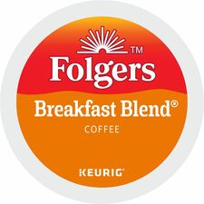 Folgers&reg; K-Cup Breakfast Blend Coffee Compatible with Keurig Brewer - Light/Mild - 0.2 oz Per Box - 24 K-Cup - K-Cup - Breakfast Blend - Kosher - 4 / Carton