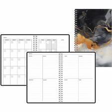 House of Doolittle Recycled Non-Dated Planner Weekly, Monthly, Undated - 12 Month - 1 Week, 1 Month Double Page Layout - 7" x 11" Sheet Size - Wire Bound - Multi - Paper - Synthetic Paper Cover - Printed, Water Resistant Cover, Tear Resistant, Planner Pag
