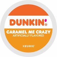 Dunkin'&reg; K-Cup Caramel Me Crazy Coffee Compatible with Keurig Brewer - Medium - 0.3 oz Per Box - 22 K-Cup - K-Cup - Caramel Me Crazy - Kosher - 4 / Carton