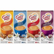 Green Rabbit Pre-Measured Mini-Cup Coffee Creamer Original, Italian Sweet Creme, Hazelnut, French Vanilla Flavor - 0.02 lb (0.37 oz) - 4 / Carton