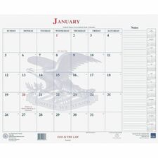 Unicor Blotter Style Monthly Calendar Pad Monthly - 12 Month - January 2026 to December 2026 - 1 Month Single Page Layout - 22" x 18" Sheet Size - Desk, Desk Pad - White - Project Planner, Planner Page, Unruled Daily Block, Reference Calendar, Ruled Colum
