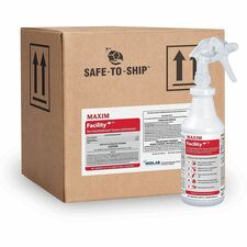 Maxim Facility+ One-Step Disinfectant For Multi Surface, Multipurpose - Concentrate - Liquid - 128 fl oz (4 quart) - Recommended For: Odor Remover, Mildew Odor Remover, Bacteria Remover, Germs Remover, Virus Remover, Mold Remover - Deodorize, Fragrance-fr
