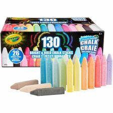 Crayola Washable Sidewalk Chalk Assorted - For Sidewalk, Driveway - Washable, Anti-Roll Shape, Non-toxic - 130 / Pack