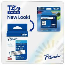 Brother Genuine P-touch TZe211 BK on WHT Label Tape, Laminated, 6mmX8m x 15/64" Width - White - Water Resistant - Laminated - Durable, Abrasion Resistant, Chemical Resistant, Grease Resistant, Grime Resistant, Temperature Resistant, Fade Resistant, Split