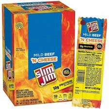 Green Rabbit Slim Jim Snack Sticks Individually Wrapped - Cheese & Pepperoni - 18 / Carton