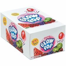 Green Rabbit Charms Blow Pops Fruit, Watermelon, Cherry, Grape, Green Apple, Strawberry - Individually Wrapped - 100 / Carton