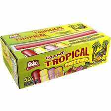 Green Rabbit Kisko Giant Tropical Freezies Fruit Punch, Guava, Mango, Pineapple - 50 / Carton