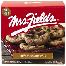 Green Rabbit Mrs.Fields Milk Chocolate Chip Cookies Individually Wrapped - Chocolate Chip - 30 / Carton