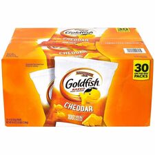 Green Rabbit Goldfish Crackers SIngle-Serve Trans Fat Free - Cheddar - 1 - 1.50 oz - 30 / Carton