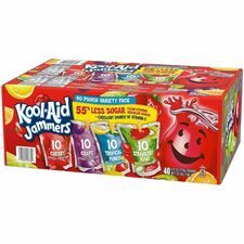 Green Rabbit Kool-Aid Jammers Variety Pack Cherry, Grape, Strawberry Kiwi, Trop Punch - 40 / Carton