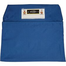 Seat Sack Classroom Pack One-Pocket Seat Sacks 1 Pocket(s) - 1 Compartment(s) - 17" Width x 2" Depth - Chair - Durable, Desk Space, Laminated, Elastic, Washable, Expandable - Blue - Poly Cotton - 1 Each