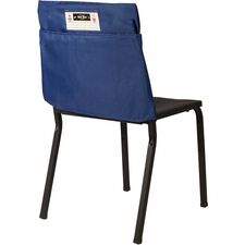 Seat Sack One-Pocket Seat Sacks with Elastic Back 1 Pocket(s) - 17" Width x 2" Depth - Chair - Durable, Desk Space, Laminated, Elastic, Washable, Expandable - Blue - Poly Cotton - 1 Each