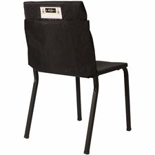 Seat Sack One-Pocket Seat Sacks with Elastic Back 1 Pocket(s) - 17" Width x 2" Depth - Chair - Durable, Desk Space, Laminated, Elastic, Washable, Expandable - Black - Poly Cotton - 1 Each