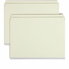 Smead Straight Tab Cut Letter Recycled Top Tab File Folder 8 1/2" x 11" - 1" Expansion - 25 pt. - Pressboard - Gray, Green - Heavy Duty, Wear Resistant, Tear Resistant - 100% Recycled - 25 / Box