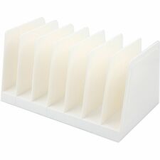 Business Source 6-slot Inclined Desk Step Sorter 6 Compartment(s) - 6.50" Height x 8" Width x 7.75" Depth - Desktop, Desk - White - 1 Each