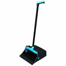 Genuine Joe Hospeco Lobby Dustpan w/ L-Grip Handle 11.50" Wide - Blue, Black - 1 Each
