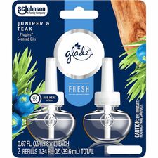 Glade PlugIns Juniper & Teak Refills Plug-in - Phthalate-free, Paraben-free, Formaldehyde-free, Nitro Musk Free - 2 / Pack