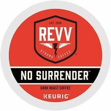 revv&reg; K-Cup No Surrender Coffee Compatible with Keurig Brewer - Dark - 24 K-Cup - K-Cup - No Surrender - 4 / Carton