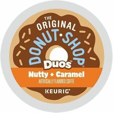 The Original Donut Shop&reg; K-Cup, Pod Duos Nutty + Caramel Coffee Compatible with Keurig K-Cup Brewer - Medium - 24 K-Cup - K-Cup, Pod - Nutty + Caramel, Toasted Nut, Buttery Caramel - 4 / Carton