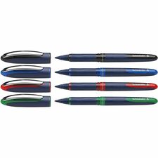 Schneider One Business Rollerball Black, Red, Blue, Green Ink - Writing, Document - 4 / Pack