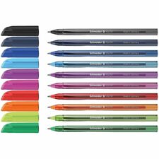 Schneider Vizz Ballpoint Pens Black, Red, Blue, Midnight Blue, Light Blue, Green, Light Green, Violet, Pink, Orange Ink - Transparent Barrel - Stainless Steel Tip - Writing - 1 Each