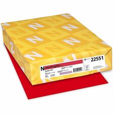 Wausau Paper Astrobrights 24 lb Colored Paper Letter - 8 1/2" x 11 ft - 24 lb Basis Weight - Heavyweight, Acid-free, Lignin-free - Red - 500 Sheets - 10 / Carton