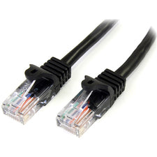 StarTech.com 25ft Black Cat5e Snagless Patch Cable 25 ft Category 5e Network Cable - First End: 1 x RJ-45 - Male - Second End: 1 x RJ-45 - Male - Patch Cable - Black - 1 Each