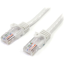 StarTech.com 15ft White Snagless Cat5 UTP Patch Cable 15 ft Category 5e Network Cable - First End: 1 x RJ-45 - Male - Second End: 1 x RJ-45 - Male - Patch Cable - White - 1 Each