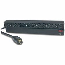 APC by Schneider Electric Basic Rack 2.4kVA PDU Basic - NEMA L5-20P - 10 x NEMA L5-20R - 100 V, 120 V - 2400 W - 12 ft Cord Length - 1U - Horizontal - Rack-mountable