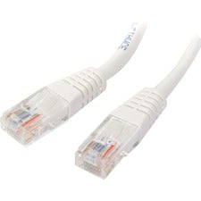 StarTech.com 10ft White Cat5e UTP Patch Cable 10 ft Category 5e Network Cable for Network Device, Distribution Panel, Workstation - First End: 1 x RJ-45 Network - Male - Second End: 1 x RJ-45 Network - Male - Patch Cable - Gold Plated Contact - CMG - 24 A