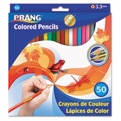 Colored Pencil Sets, 3.3 mm, 2B, Assorted Lead and Barrel Colors, 50/Pack