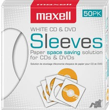 Maxell White CD / DVD Sleeves Sleeve - Slide Insert - White