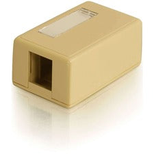 C2G 1 Socket Keystone Jack Surface Mounting Box 1 x Total Number of Socket(s) - Ivory - 1 Each