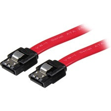 StarTech.com 24in Latching SATA Cable - M/M 2 ft SATA Data Transfer Cable for Hard Drive - First End: 1 x 7-pin SATA 3.0 - Male - Second End: 1 x 7-pin SATA 3.0 - Male - 6 Gbit/s - Red - 1 Each