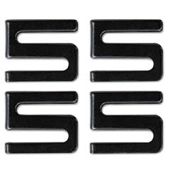 Wire Shelving S Hooks, Metal, Black, 4 Hooks/Pack