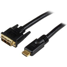 StarTech.com 20 ft HDMI&reg; to DVI-D Cable - M/M 20 ft DVI-D/HDMI Video Cable Adapter for Video Device, LCD TV, Projector, Plasma, HDTV, DVD Player, Set-top Box, Monitor - First End: 1 x 19-pin HDMI Type A Digital Audio/Video - Male - Second End: 1 x 19-