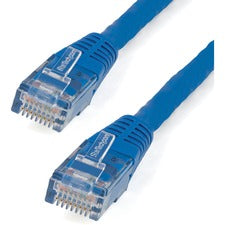 StarTech.com 1 ft Blue Molded Cat 6 Patch Cable 1 ft Category 6 Network Cable for Network Device, Wall Outlet, Workstation, Security Device, VoIP Device, Hub, Distribution Panel - First End: 1 x RJ-45 - Male - Second End: 1 x RJ-45 - Male - 10 Gbit/s - Pa