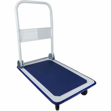 Sparco Folding Platform Truck Tubular Handle - 330 lb Capacity - 4 Casters - 4" Caster Size - Steel, Plastic - 18.13" Width x 29" Depth x 29.50" Height - Gray - 1 Each
