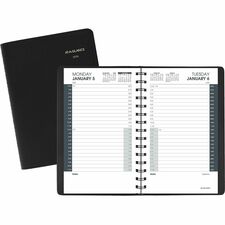 At-A-Glance 24-HourAppointment Book Planner Julian Dates - Daily - 1 Year - January 2026 to December 2026 - 12:00 AM to 11:00 PM - Hourly - 1 Day Single Page Layout - 4 7/8" x 8" Sheet Size - Wire Bound - Black - Simulated Leather - 1 Each