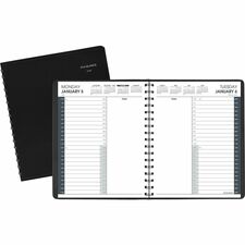 At-A-Glance 24-HourAppointment Book Planner Medium - Julian Dates - Daily - 1 Year - January 2026 to December 2026 - 12:00 AM to 11:00 PM - Hourly - 1 Day Single Page Layout - 7" x 8 3/4" Sheet Size - White Sheet - Wire Bound - Black - Simulated Leather,