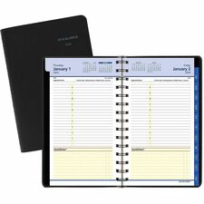 At-A-Glance QuickNotes Appointment Book Planner Small - Julian Dates - Daily, Monthly - 1 Year - January 2026 to December 2026 - 8:00 AM to 5:00 PM - Hourly - 1 Day Single Page Layout - 1 Month Double Page Layout - 5" x 8" Sheet Size - White Sheet - Wire