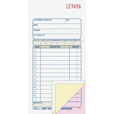 Adams Carbonless 3-part Sales Order Books 50 Sheet(s) - 3 Part - Carbonless Copy - 3.34" x 7.18" Sheet Size - White - Assorted Sheet(s) - 1 Each