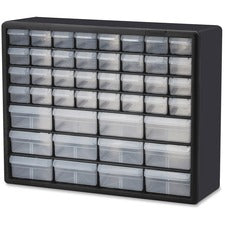 Akro-Mils 44-Drawer Stackable Storage Cabinets 44 Compartment(s) - 15.80" Height6.40" Depth x 20" Length - Unbreakable, Stackable, Finger Grip - Black - Polystyrene - 1 Each