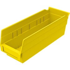 Akro-Mils Economical Storage Shelf Bins 4" Height x 4.10" Width x 11.60" Depth - Water Proof, Label Holder, Durable, Stain Resistant, Grease Resistant, Oil Resistant - Yellow - Polymer - 1 Each
