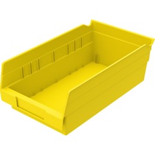 Akro-Mils Economical Storage Shelf Bins 4" Height x 6.60" Width x 11.60" Depth - Water Proof, Label Holder, Durable, Grease Resistant, Oil Resistant - Yellow - Polymer - 1 Each