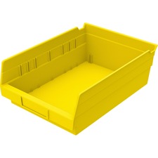 Akro-Mils Economical Storage Shelf Bins 4" Height x 8.40" Width x 11.60" Depth - Water Proof, Label Holder, Durable, Oil Resistant, Grease Resistant - Yellow - Polymer - 1 Each